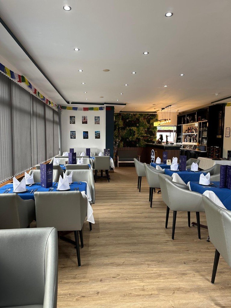 Looking down the dining room toward the bar